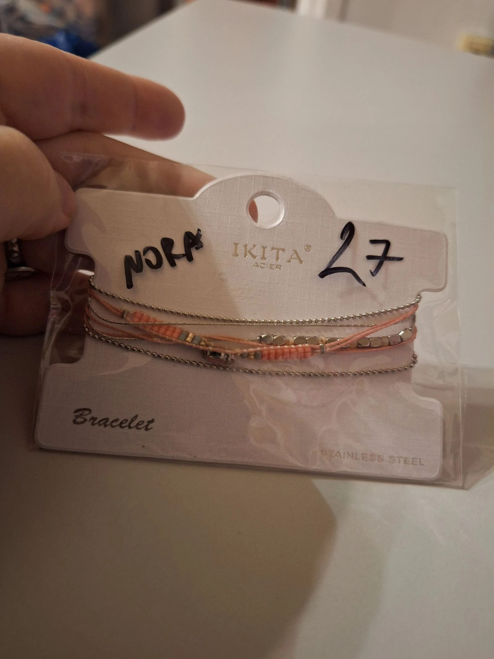 Hermoso brazalete ajustable de varios rangos Ikita de acero inoxidable – photo 4